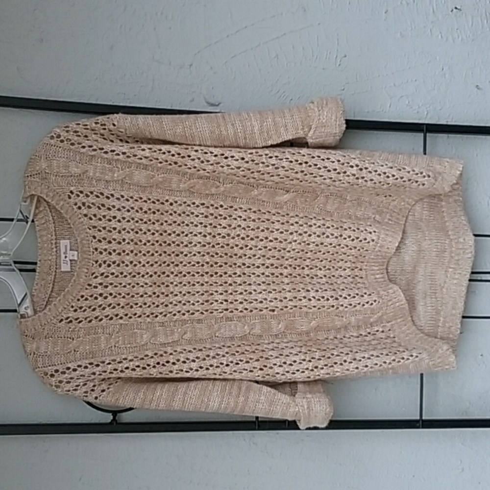 JJ Basics women's open knit pullover sweater size M